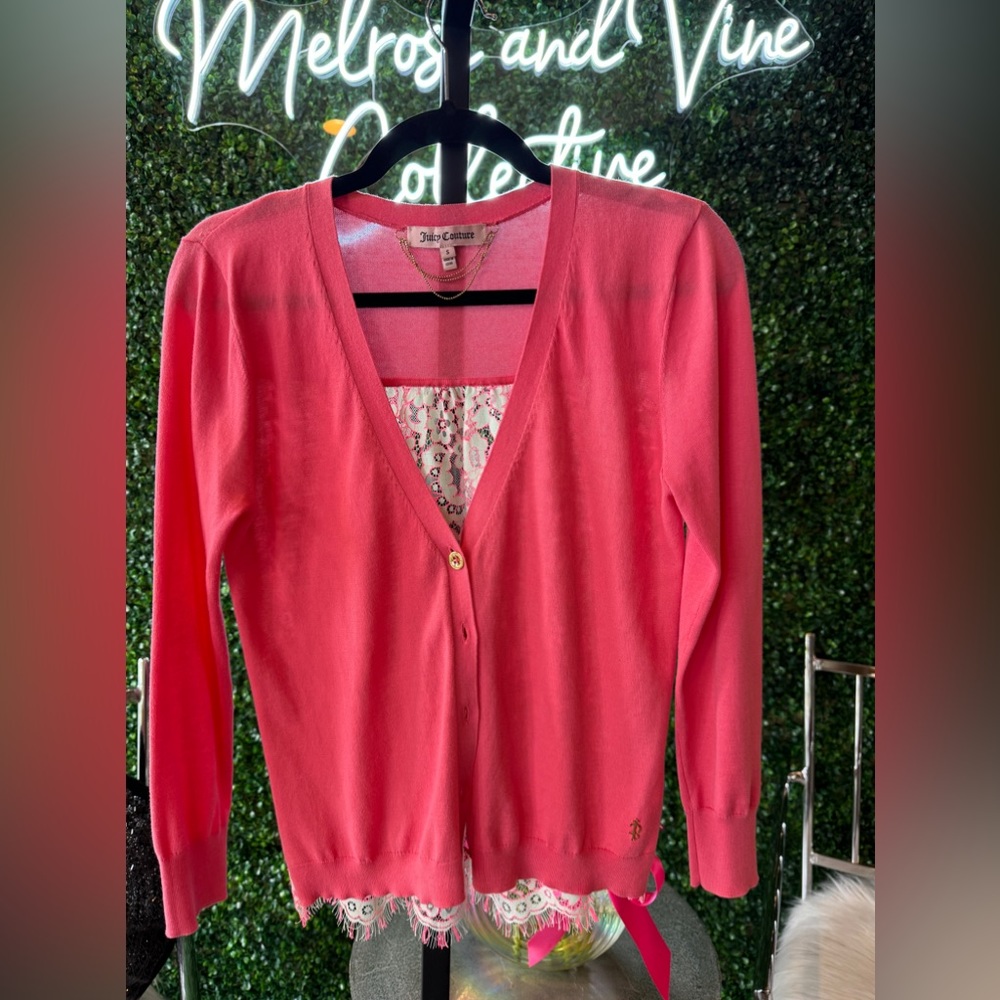 Juicy couture lace/cotton cardigan